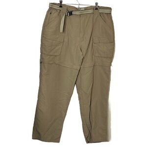LL Bean Nylon Hiking Pant Mens XL Khaki Outdoor Convertible Zip Off Gorpcore